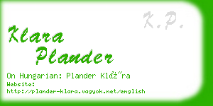 klara plander business card